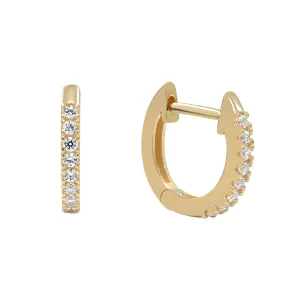 10k Solid Gold Pave CZ Huggies