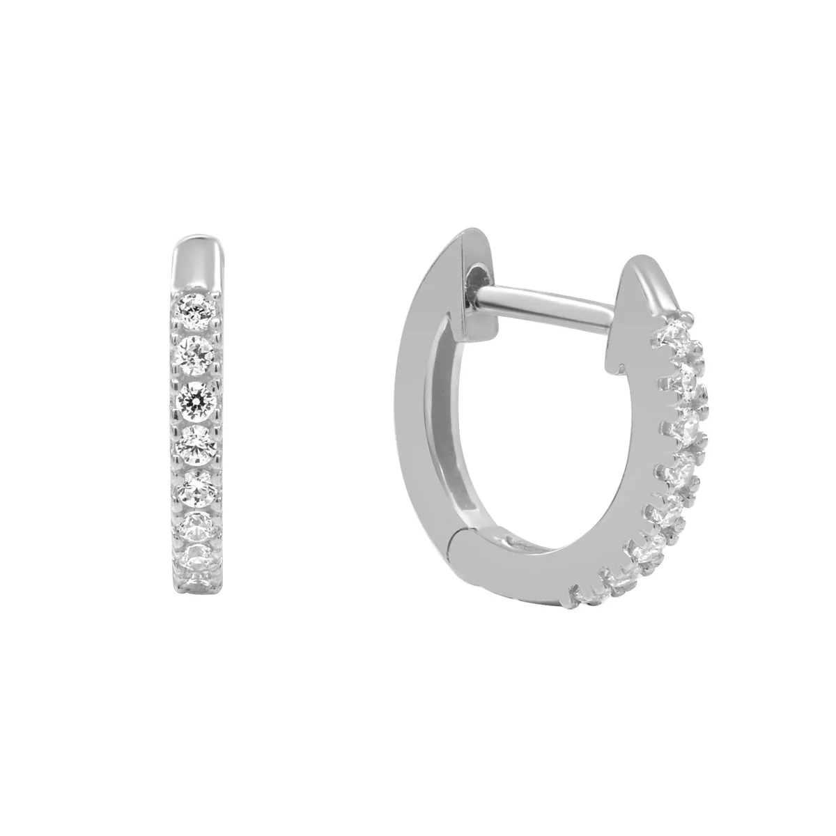 10k Solid Gold Pave CZ Huggies