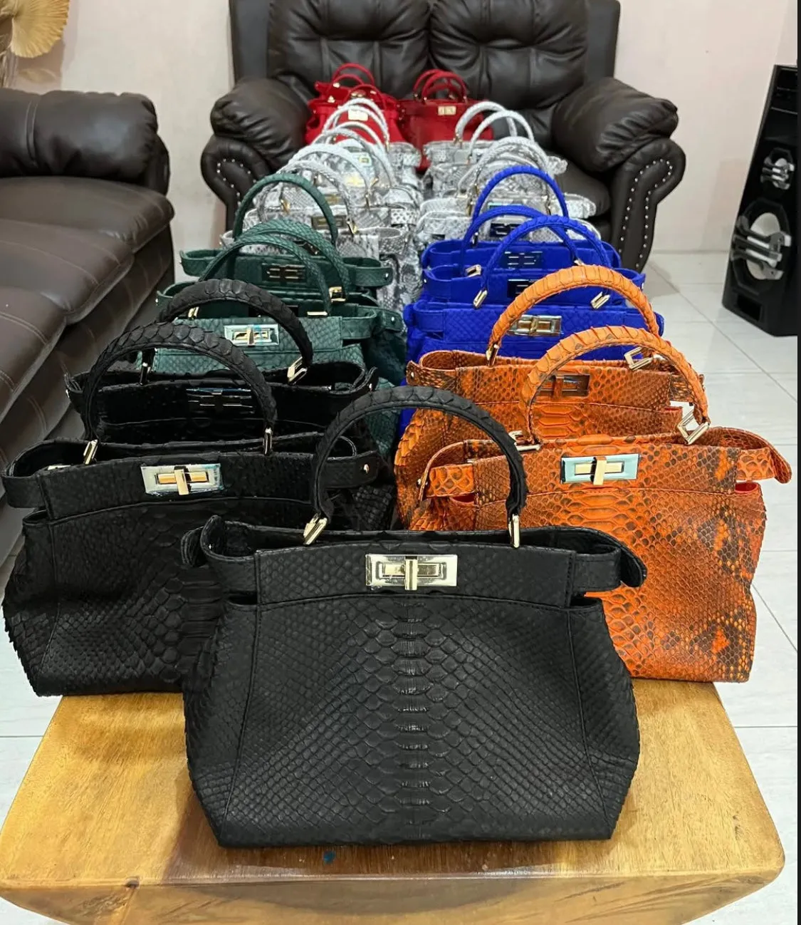 25cm Peekaboo Genuine Python Snake Skin