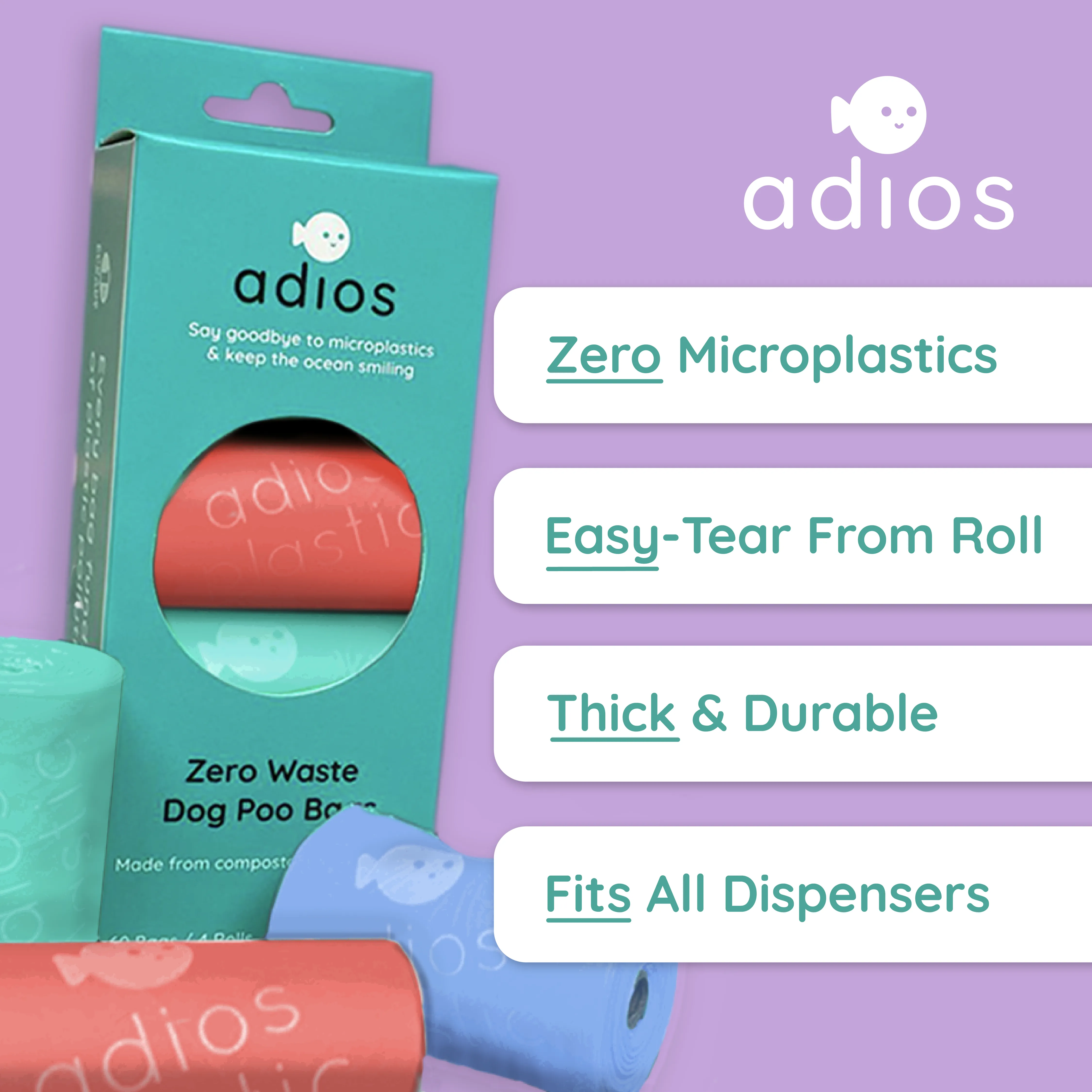 Adios Compostable Dog Poo Bags