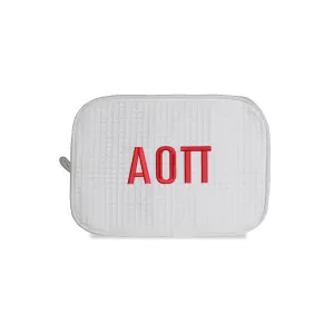 Alpha Omicron Pi Waffle Weave Cosmetic Bag