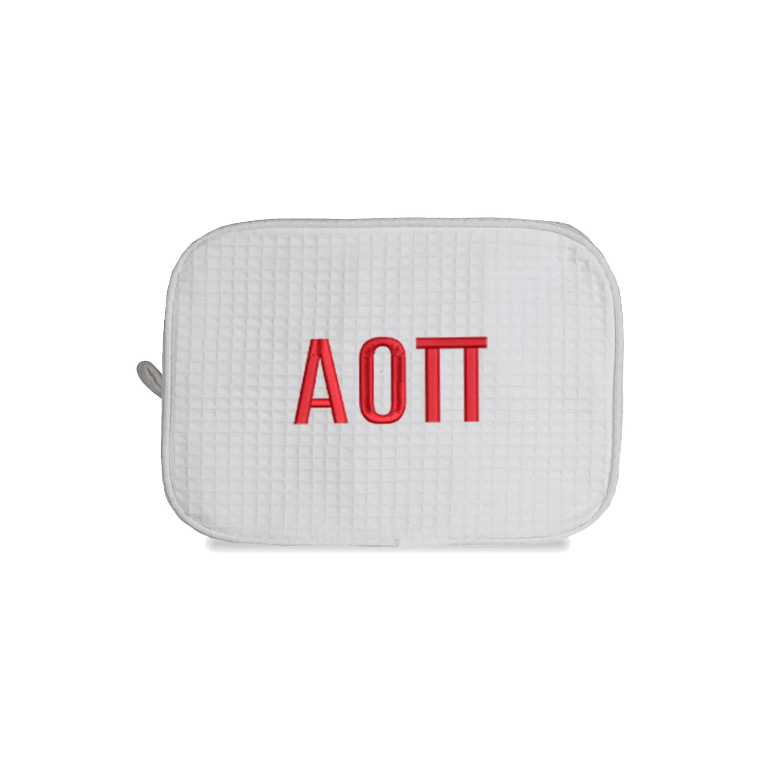 Alpha Omicron Pi Waffle Weave Cosmetic Bag