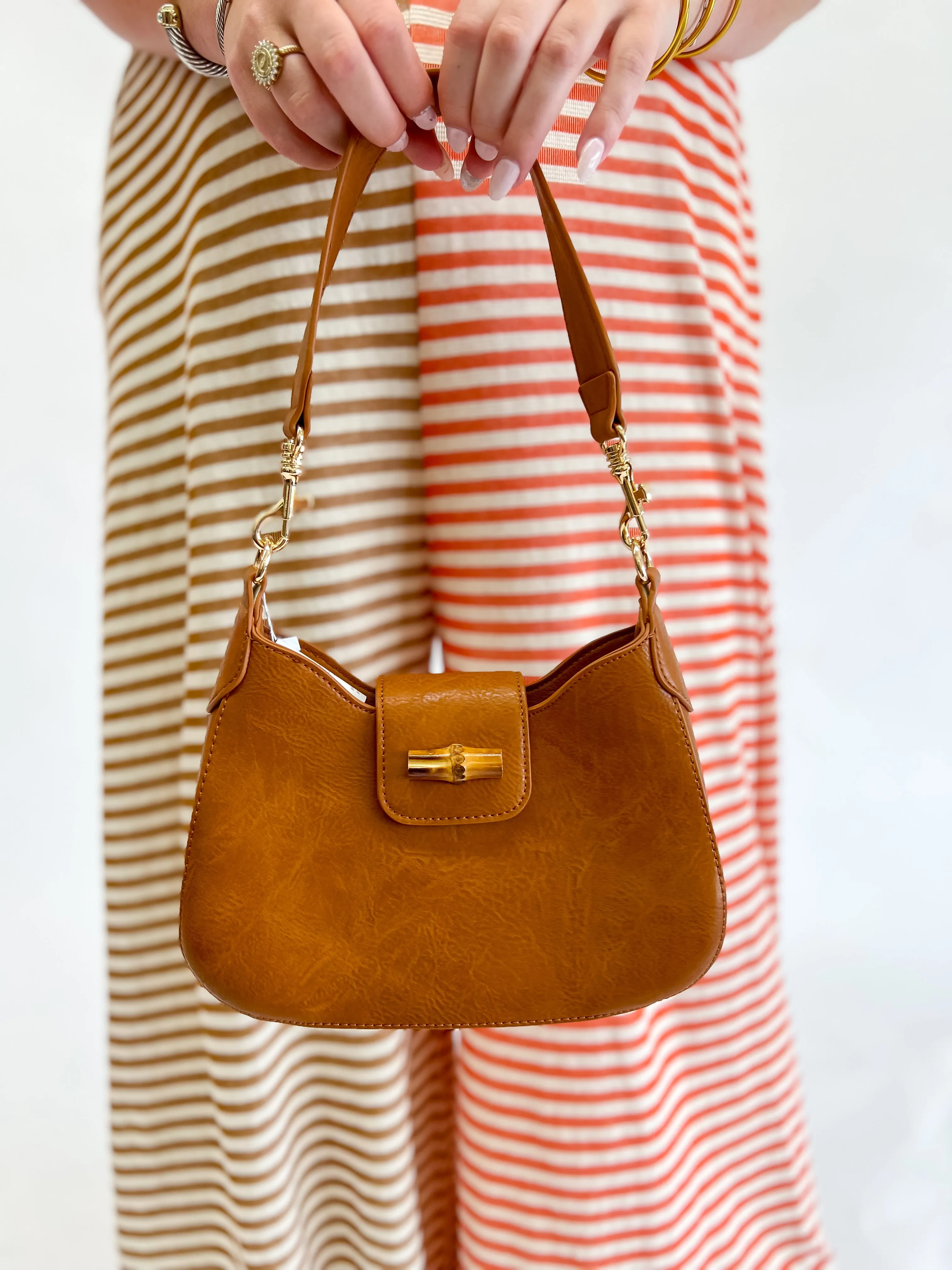 Bamboo Shoulder Bag-Brown