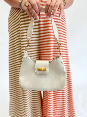 Bamboo Shoulder Bag-Cream