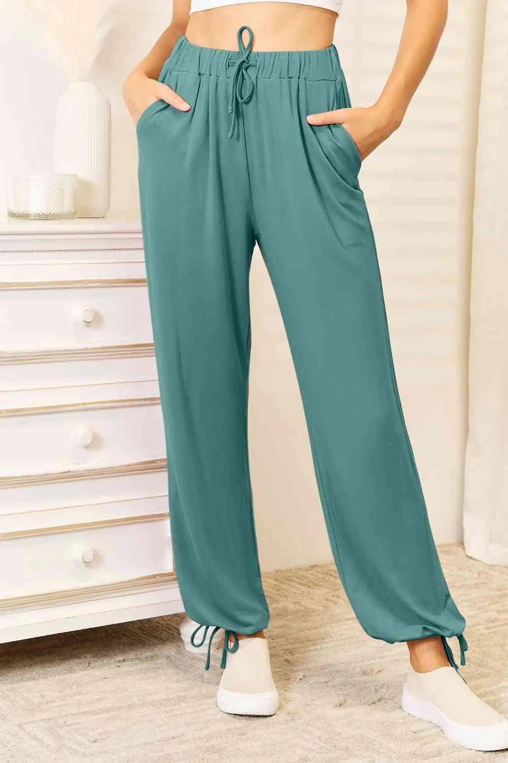 Basic Bae Full Size Soft Rayon Drawstring Pants with Pockets (3 Colors)