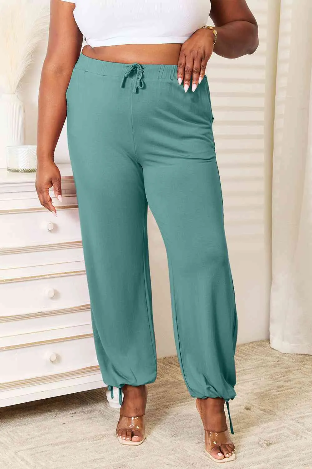 Basic Bae Full Size Soft Rayon Drawstring Pants with Pockets (3 Colors)