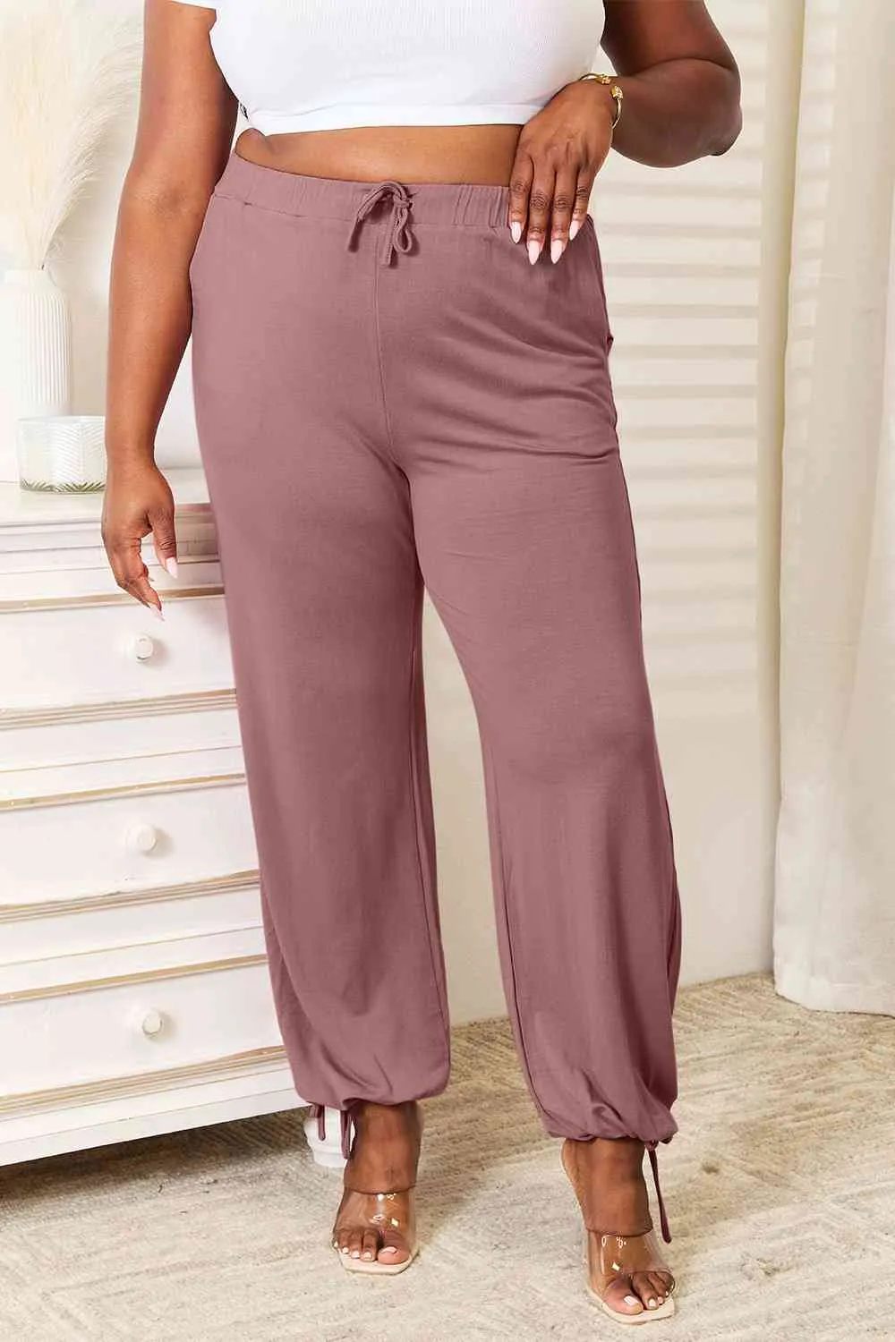 Basic Bae Full Size Soft Rayon Drawstring Pants with Pockets (3 Colors)