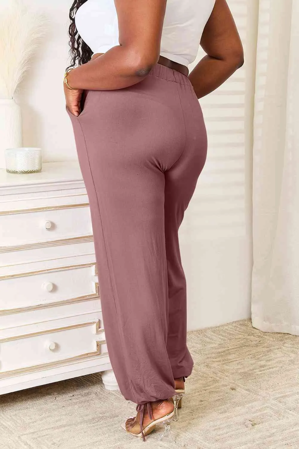 Basic Bae Full Size Soft Rayon Drawstring Pants with Pockets (3 Colors)