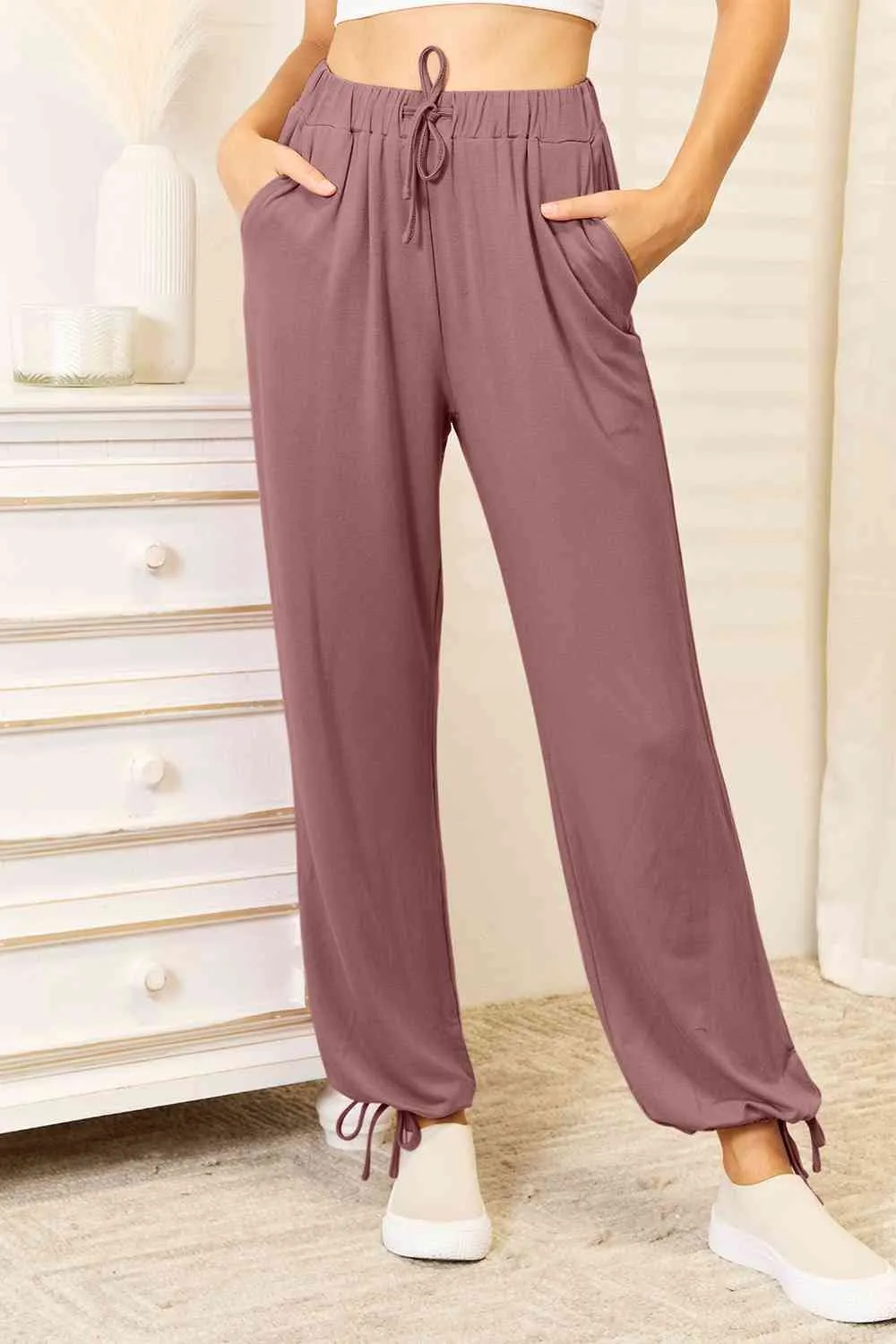 Basic Bae Full Size Soft Rayon Drawstring Pants with Pockets (3 Colors)