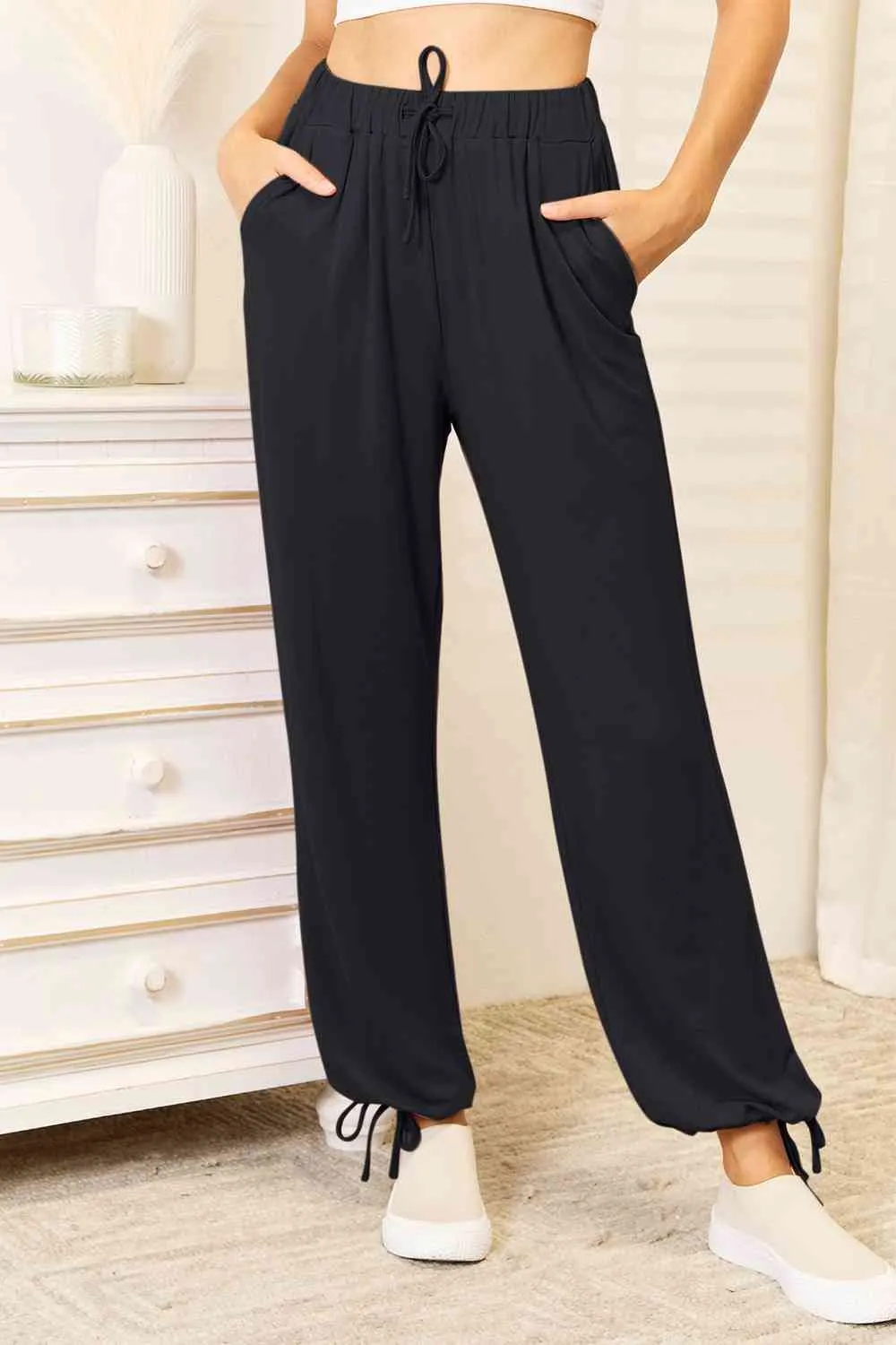 Basic Bae Full Size Soft Rayon Drawstring Pants with Pockets (3 Colors)