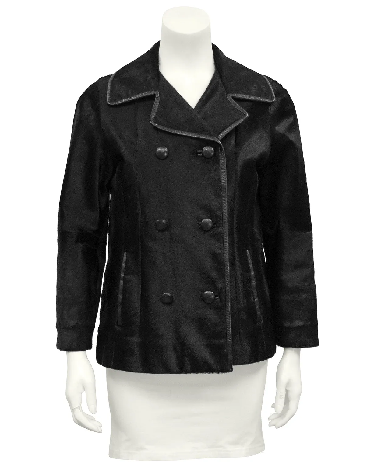 Black Pony Hair Dress and Jacket Set