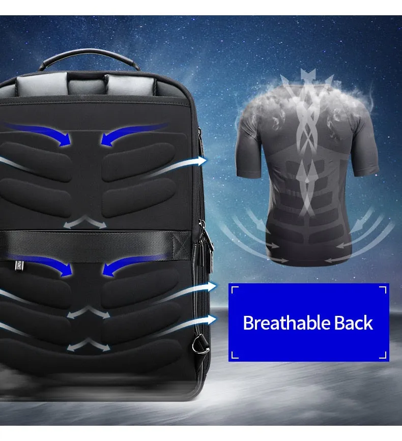 BOPAI™ Luxury Genuine Leather Expendable 15.6 Inch Laptop Backpack (USB Port)-A0003