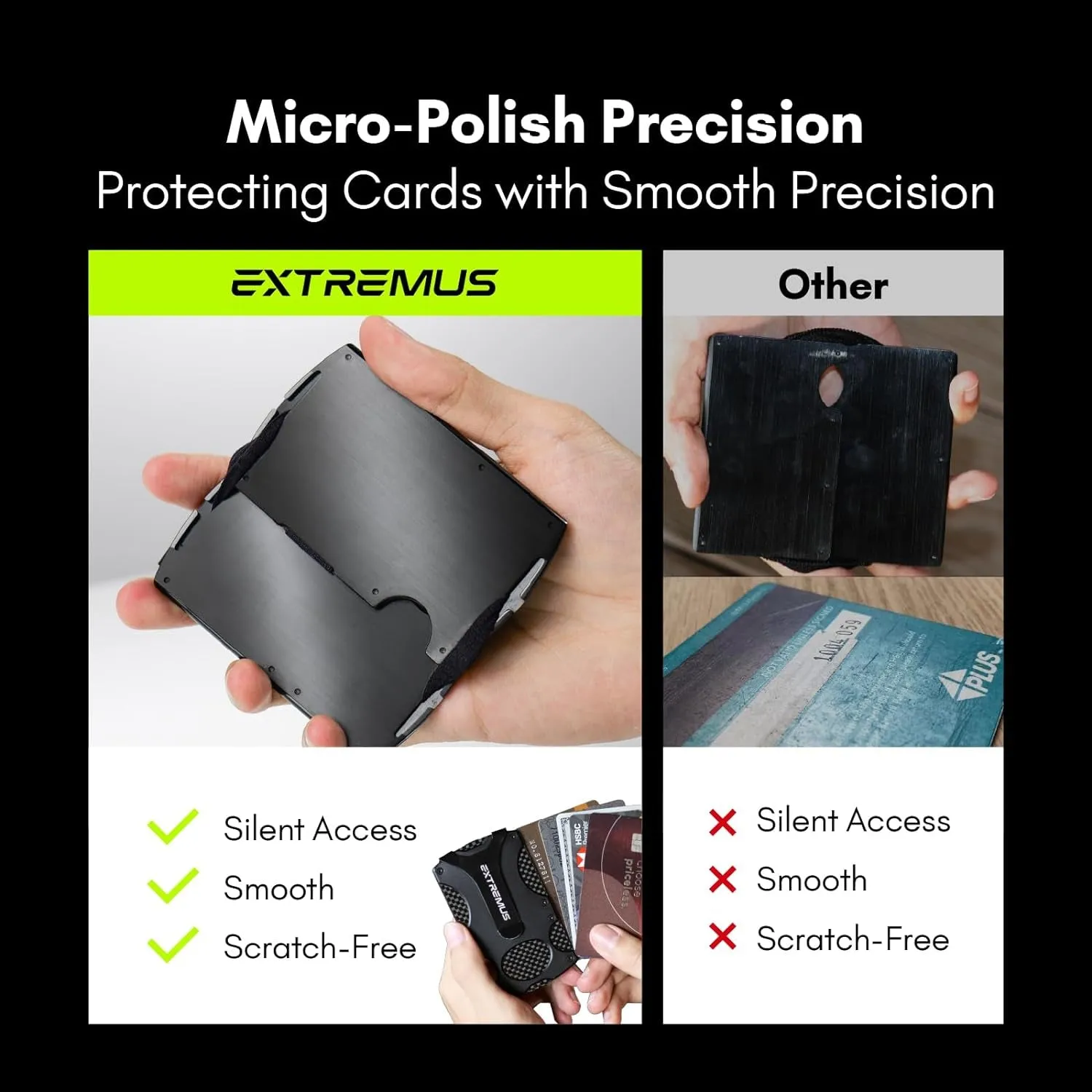 Carbon Fiber Tactical Wallet with Money Clip for Men