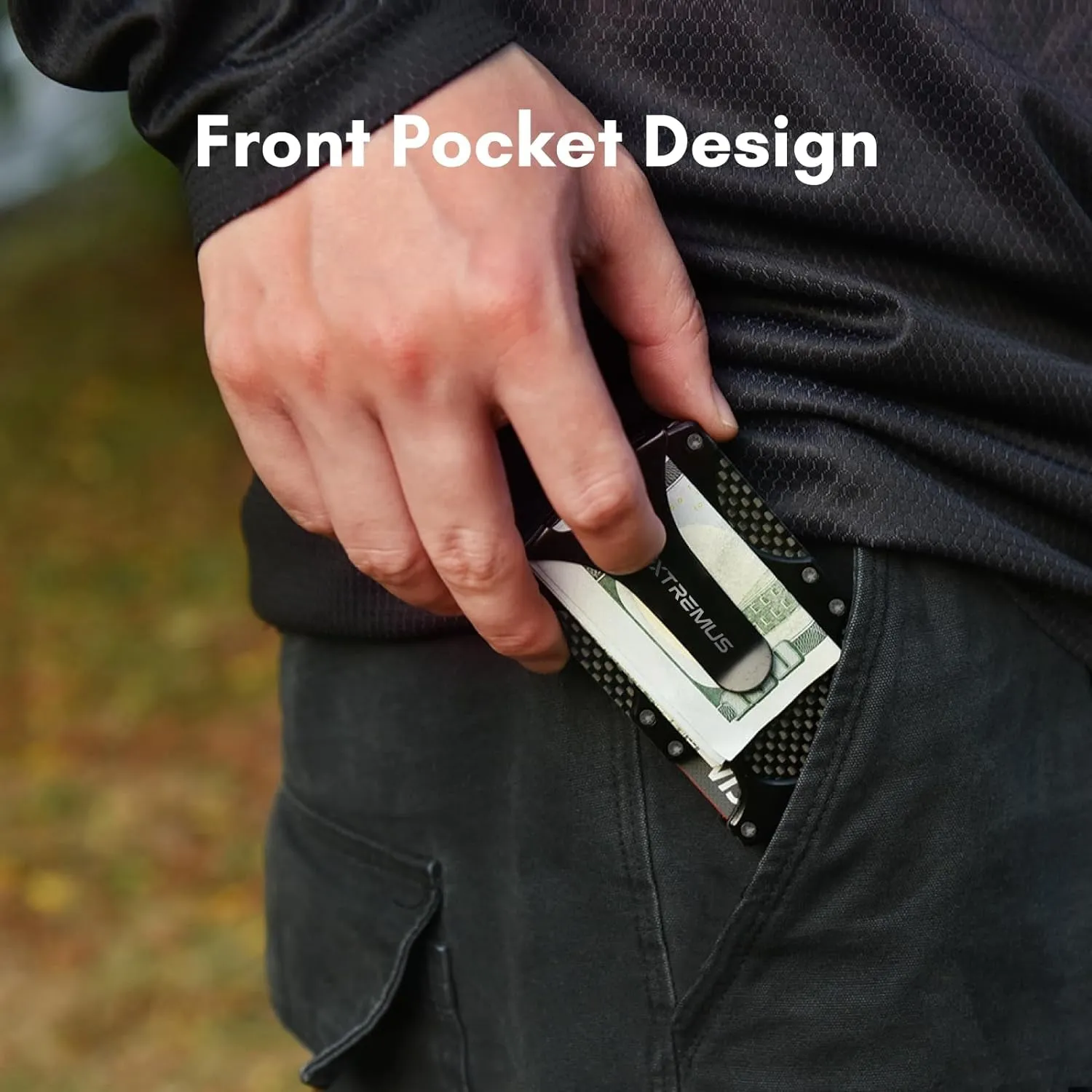 Carbon Fiber Tactical Wallet with Money Clip for Men