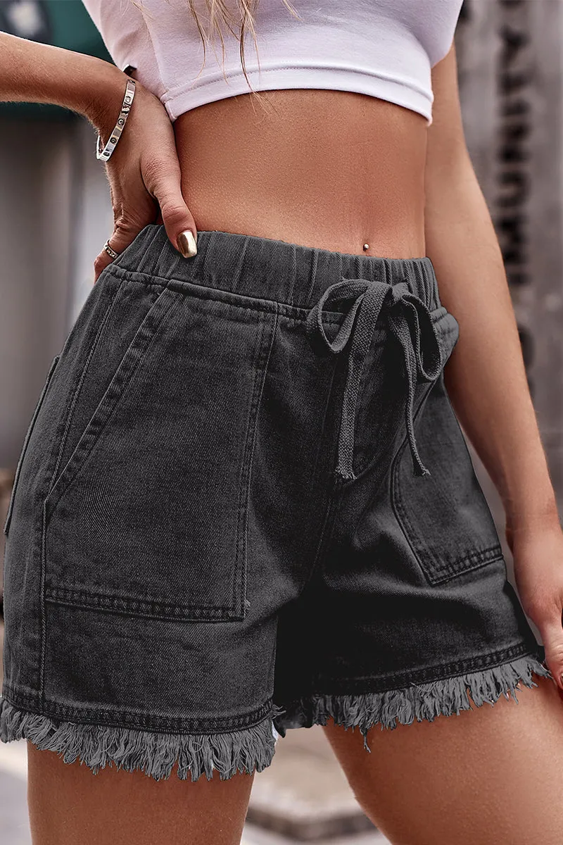 Casual Street Solid Pocket Frenulum Straight Mid Waist Solid Color Bottoms