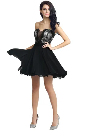Chiffon & Lace Cocktail Dress