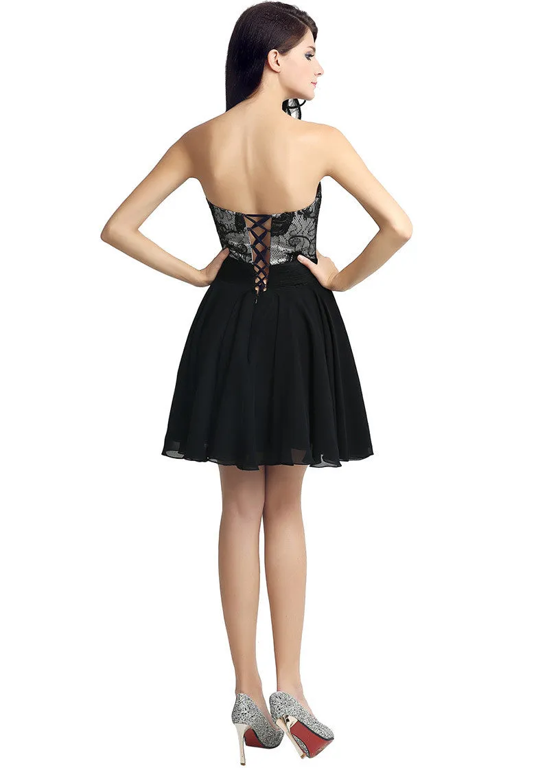 Chiffon & Lace Cocktail Dress