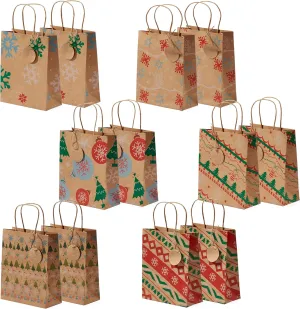 Christmas Kraft Gift Bags with Tags