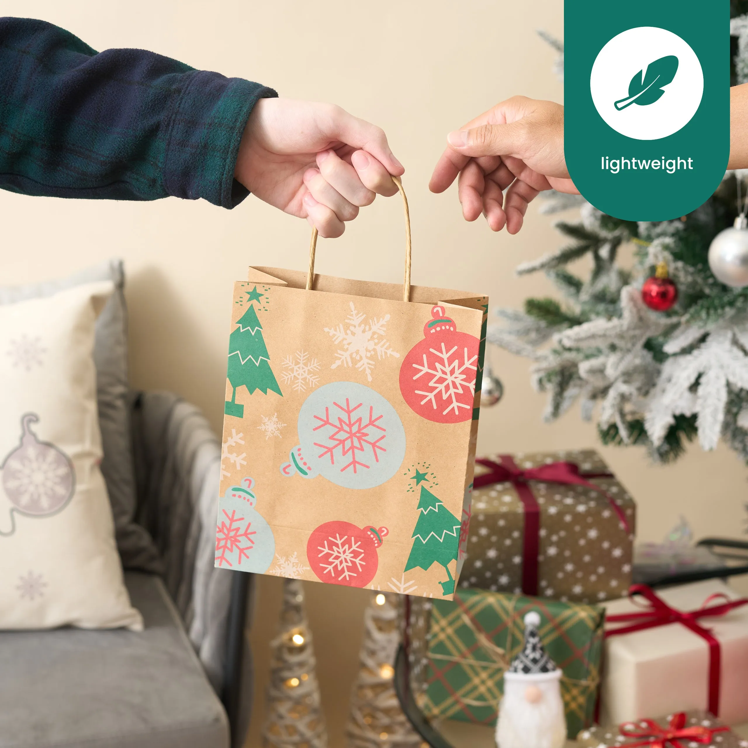 Christmas Kraft Gift Bags with Tags