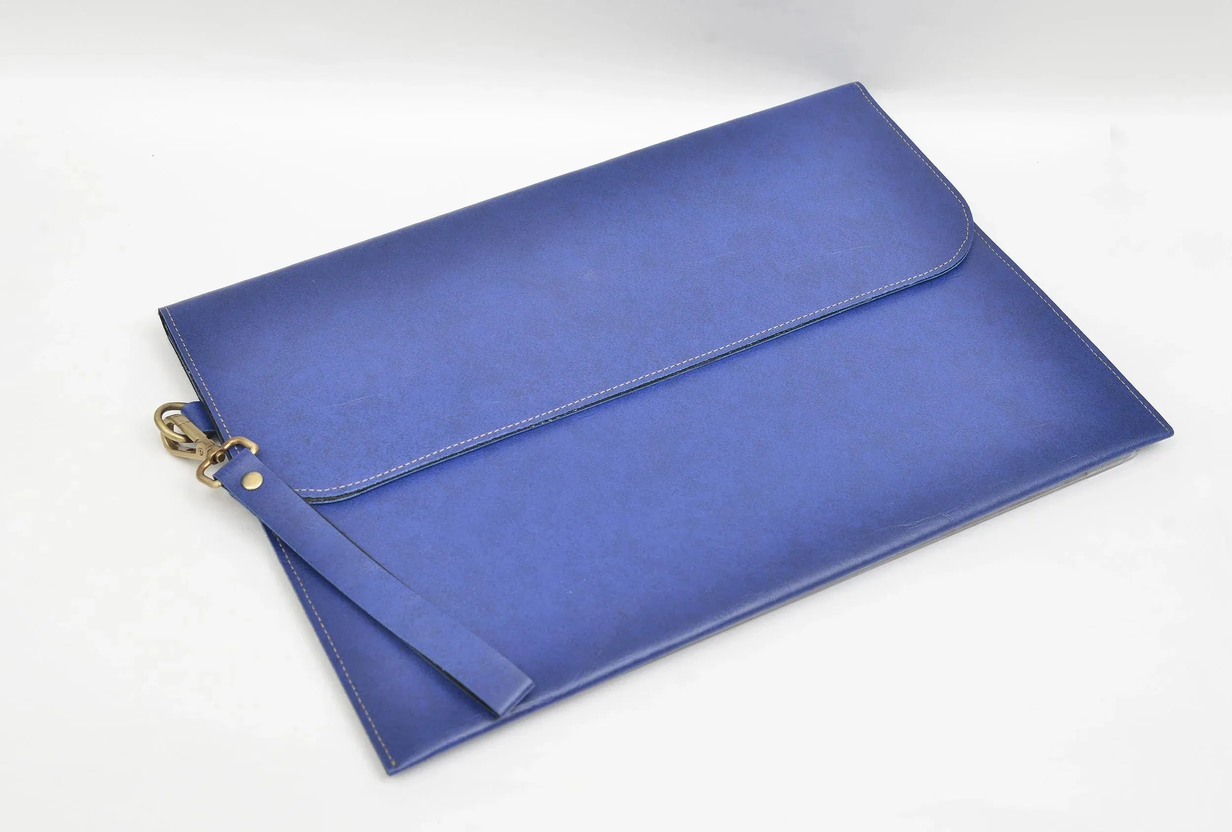 Classy Leather Customized Laptop or Macbook bag/ Sleeve  13.5 inches - Royal Blue
