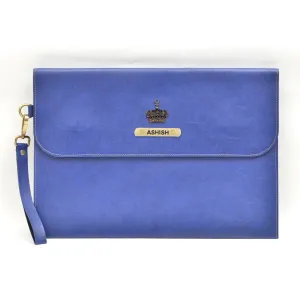 Classy Leather Customized Laptop or Macbook bag/ Sleeve  13.5 inches - Royal Blue