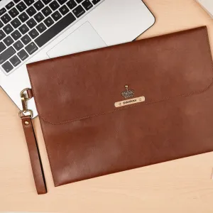 Classy Leather Customized Laptop or Macbook bag/ Sleeve  13.5 inches - Tan