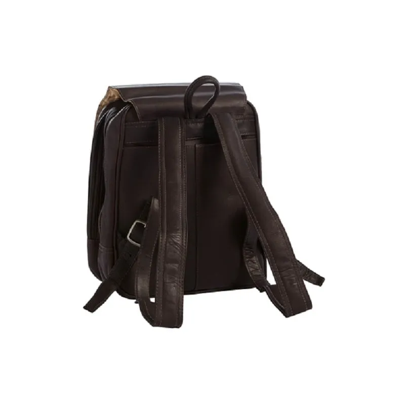Corsa Miglia Chocolate Leather Flap-Over Tablet Backpack by Piel