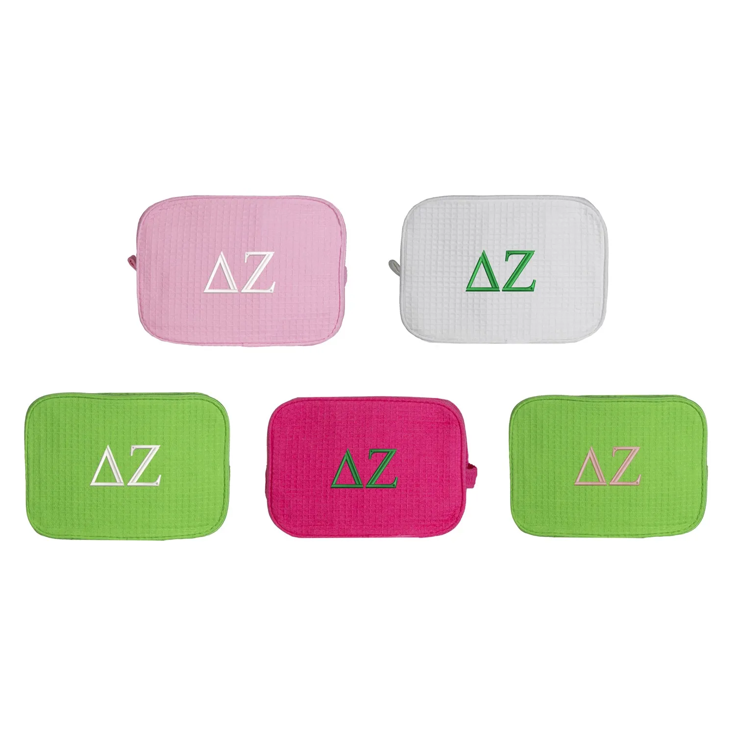 Delta Zeta Waffle Weave Cosmetic Bag