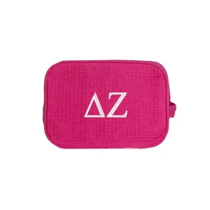 Delta Zeta Waffle Weave Cosmetic Bag