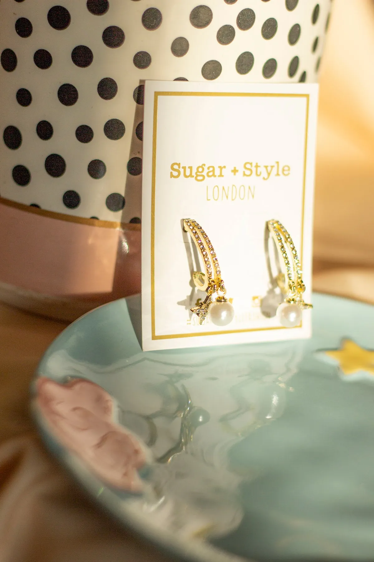 Diamante Hoop Celestial Dangle Earrings