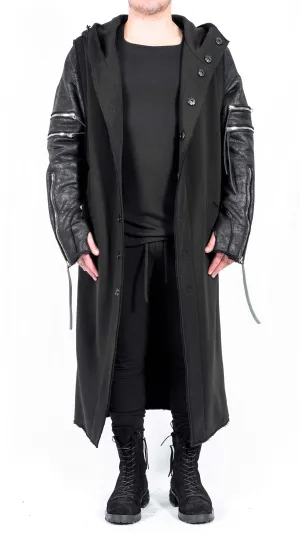 Double Sweatshirt Coat with Hood