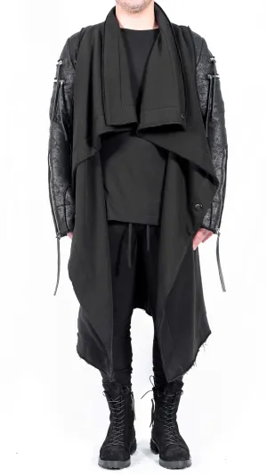 Double Sweatshirt Long Jacket