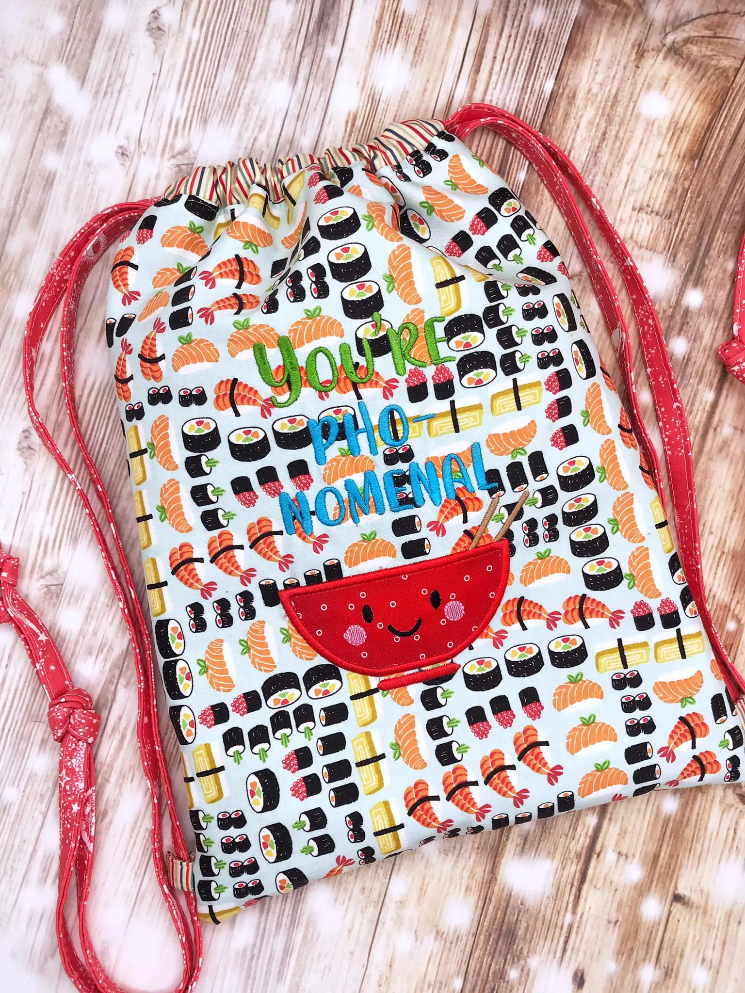 Drawstring Backpack PDF Sewing pattern machine embroidery design DIGITAL DOWNLOAD