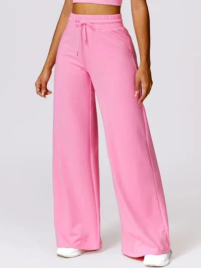 Drawstring High Waist Active Pants