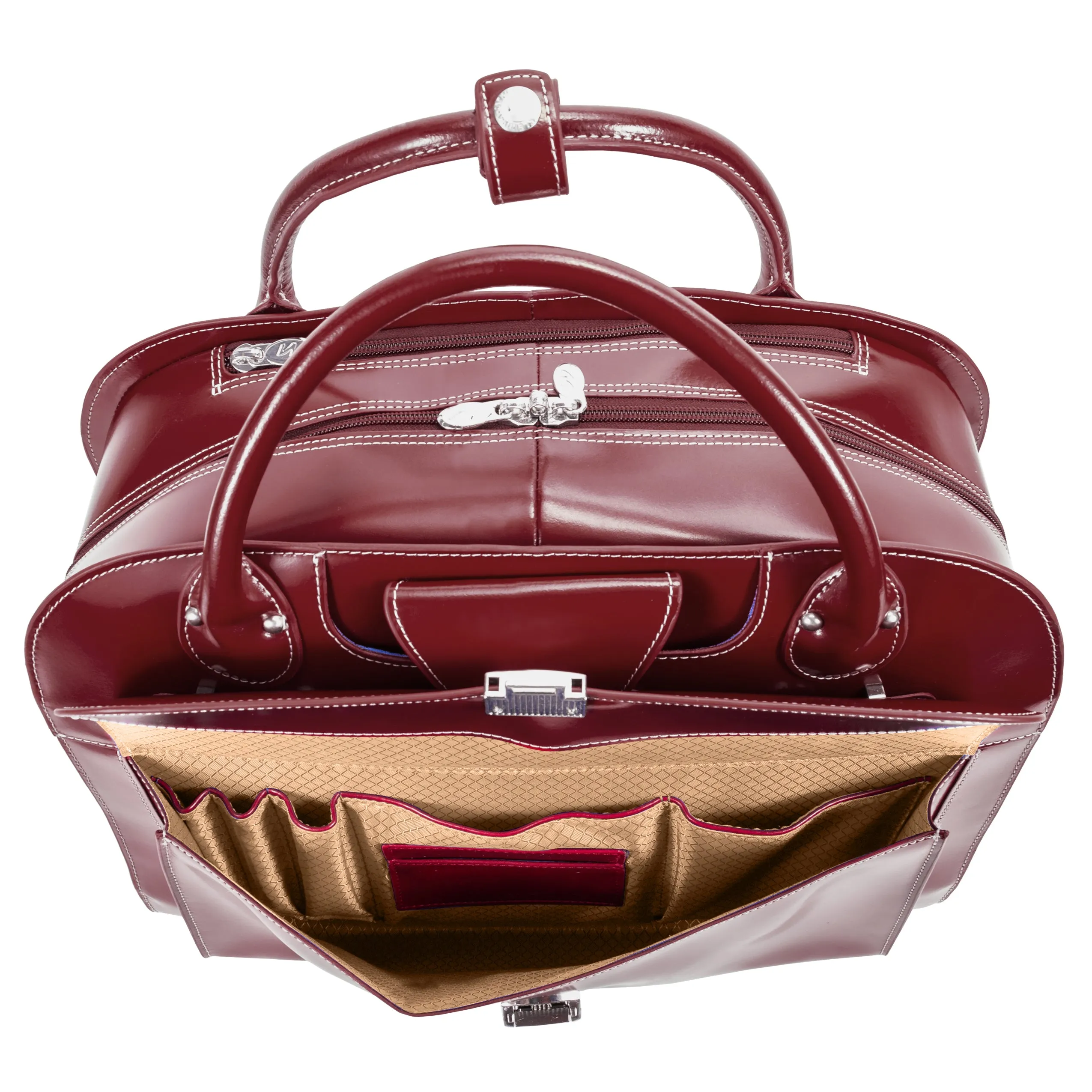 EDGEBROOK | 15” Leather Wheeled Laptop Briefcase
