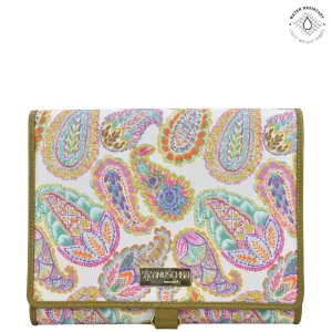 Fabric with Leather Trim Toiletry Case - 13001