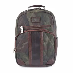 Field Backpack Quilted Waxed Cotton (Green Camo)