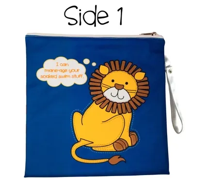 Flap Jack Kids 2-Sided Wet Bag - Lion | Monkey