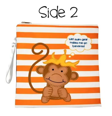 Flap Jack Kids 2-Sided Wet Bag - Lion | Monkey