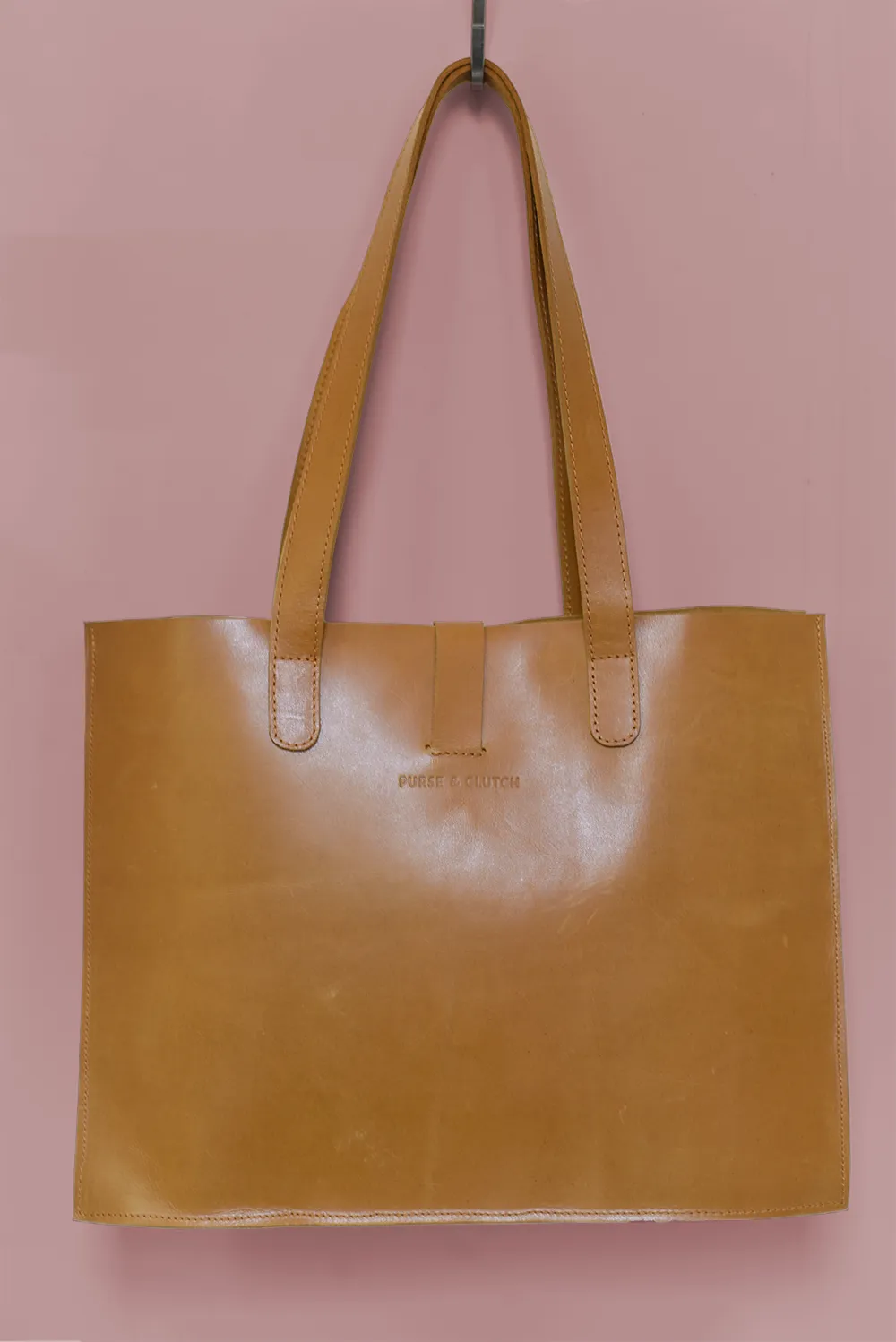GEN Large Leather Handbag, Caramel