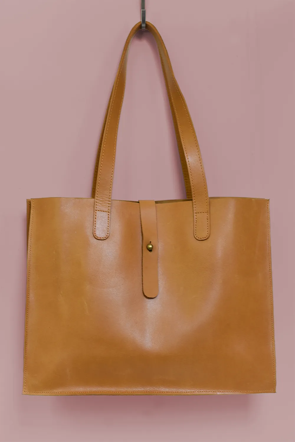 GEN Large Leather Handbag, Caramel