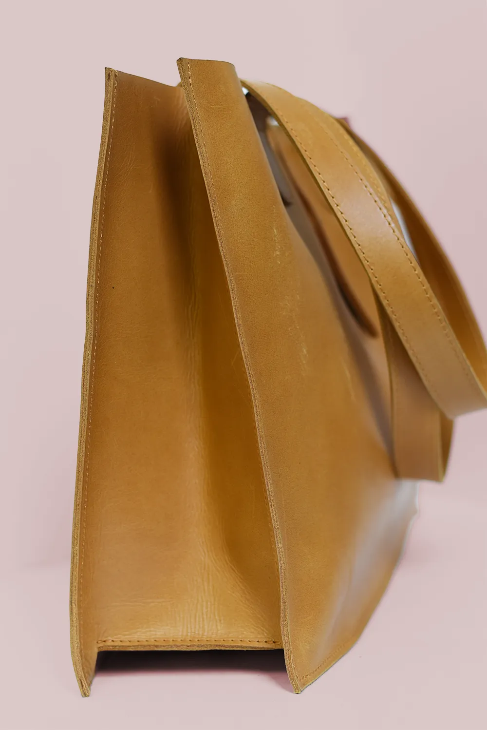 GEN Large Leather Handbag, Caramel