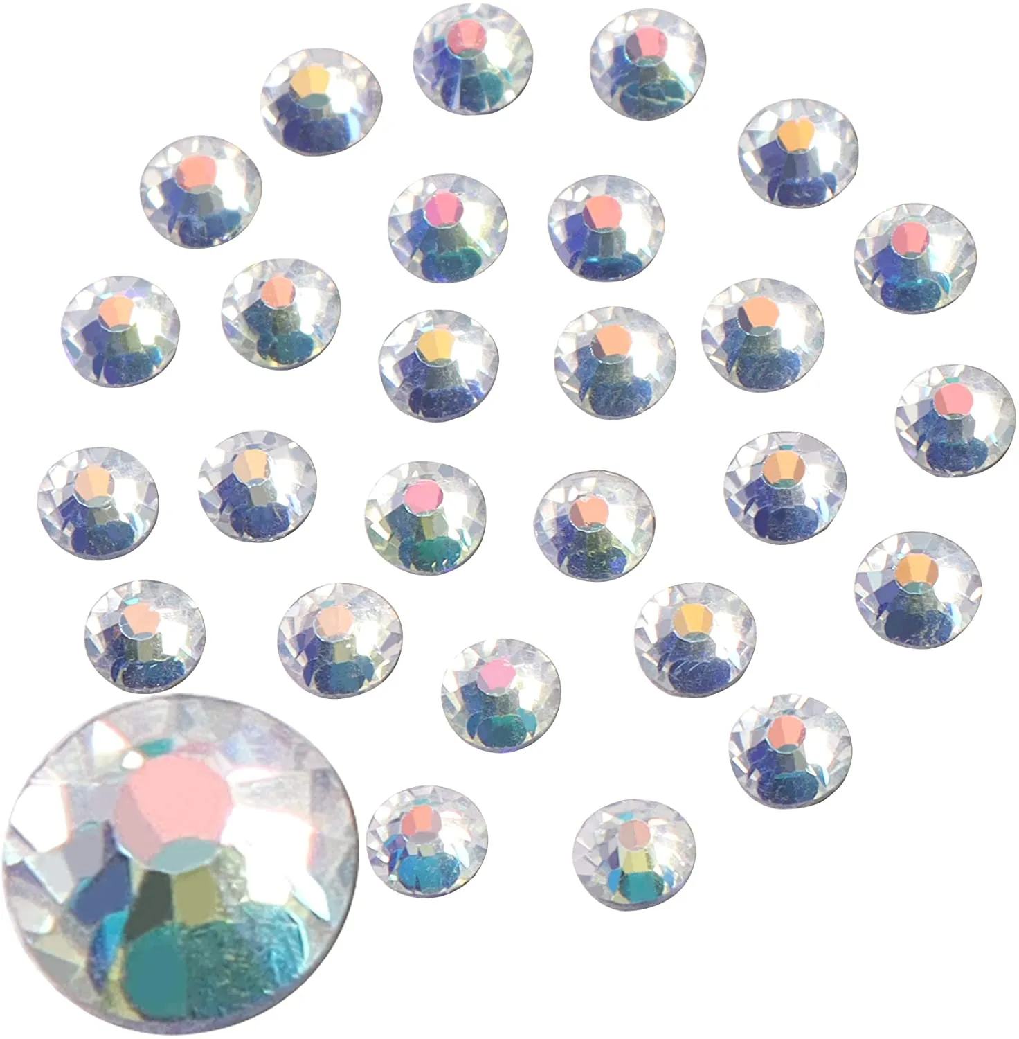 Jollin Glue Fix Crystal Flatback Rhinestones Glass Diamantes Gems for Nail Art Crafts Decorations Clothes Shoes(ss20 1440pcs, Siam)