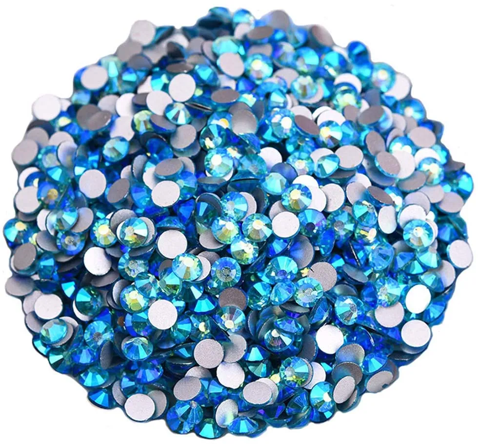 Jollin Glue Fix Crystal Flatback Rhinestones Glass Diamantes Gems for Nail Art Crafts Decorations Clothes Shoes(ss20 1440pcs, Siam)