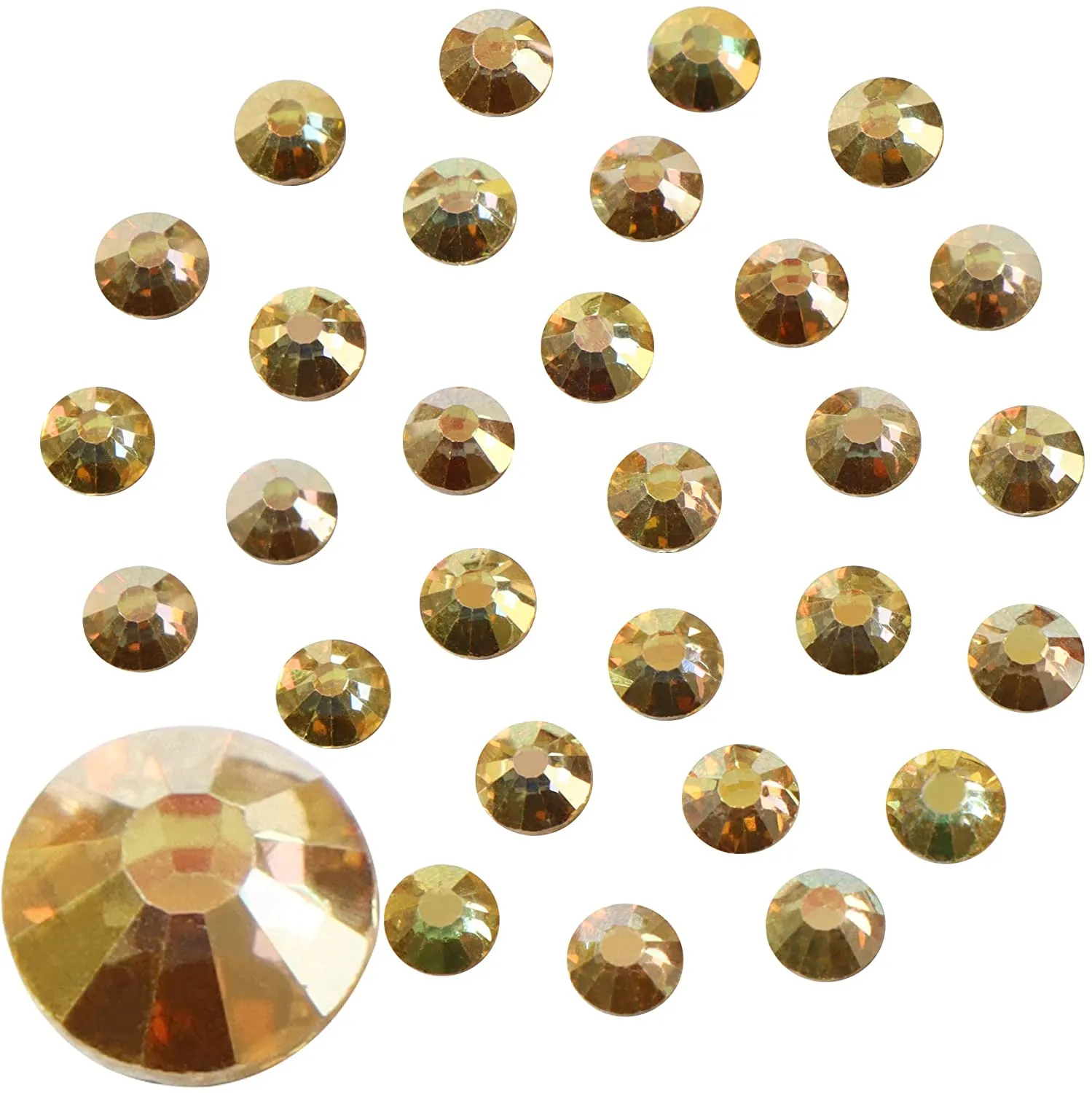 Jollin Glue Fix Crystal Flatback Rhinestones Glass Diamantes Gems for Nail Art Crafts Decorations Clothes Shoes(ss20 1440pcs, Siam)