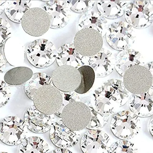 Jollin Glue Fix Crystal Flatback Rhinestones Glass Diamantes Gems for Nail Art Crafts Decorations Clothes Shoes(ss20 1440pcs, Siam)