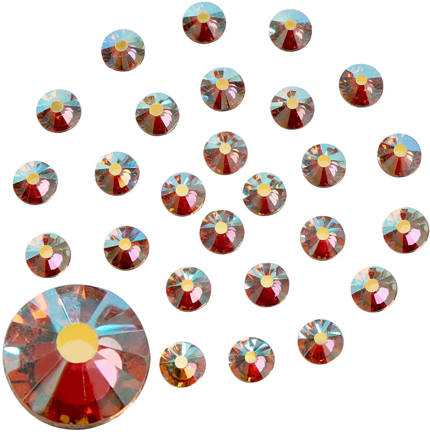 Jollin Glue Fix Crystal Flatback Rhinestones Glass Diamantes Gems for Nail Art Crafts Decorations Clothes Shoes(ss20 1440pcs, Siam)