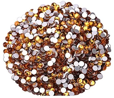 Jollin Glue Fix Crystal Flatback Rhinestones Glass Diamantes Gems for Nail Art Crafts Decorations Clothes Shoes(ss20 1440pcs, Siam)