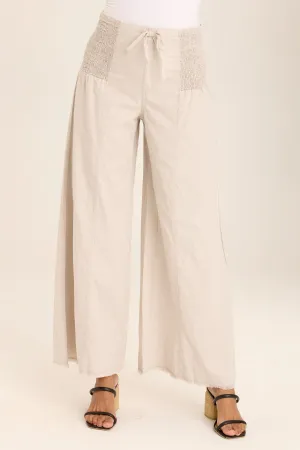 Kaj Wide Leg Cotton Linen Flare Pant