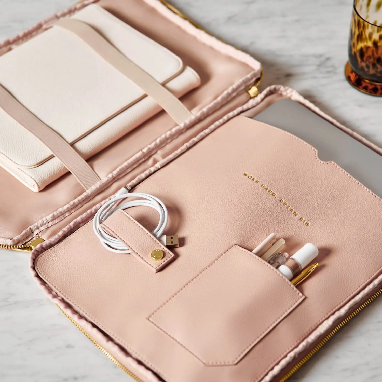 Katie Loxton Folio Laptop Case - Nude Pink